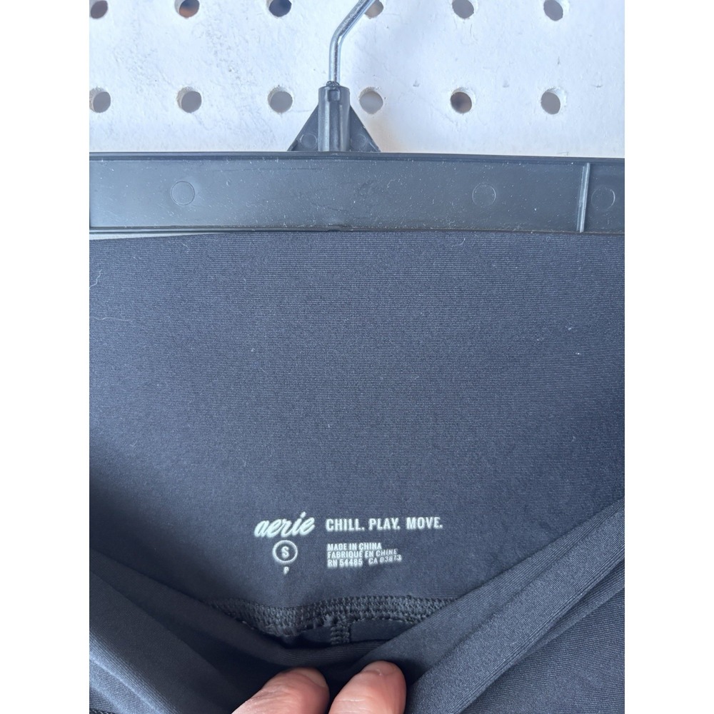 Aerie‎ Leggings Women's Small Black Side Mesh Pocket Athletic Yoga - Picture 6 of 7